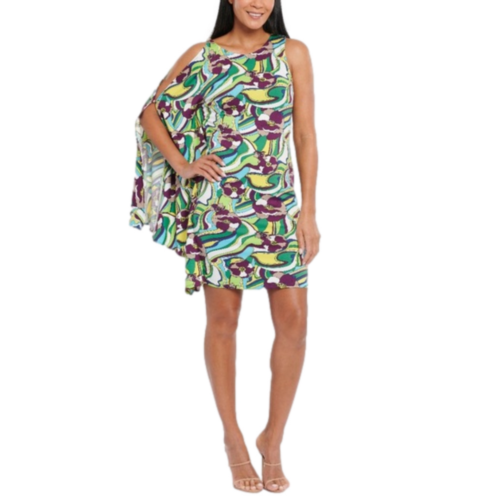 COLDESINA DESIGNS women size extra small Lesley Dress in brown green Twiggy NWOT